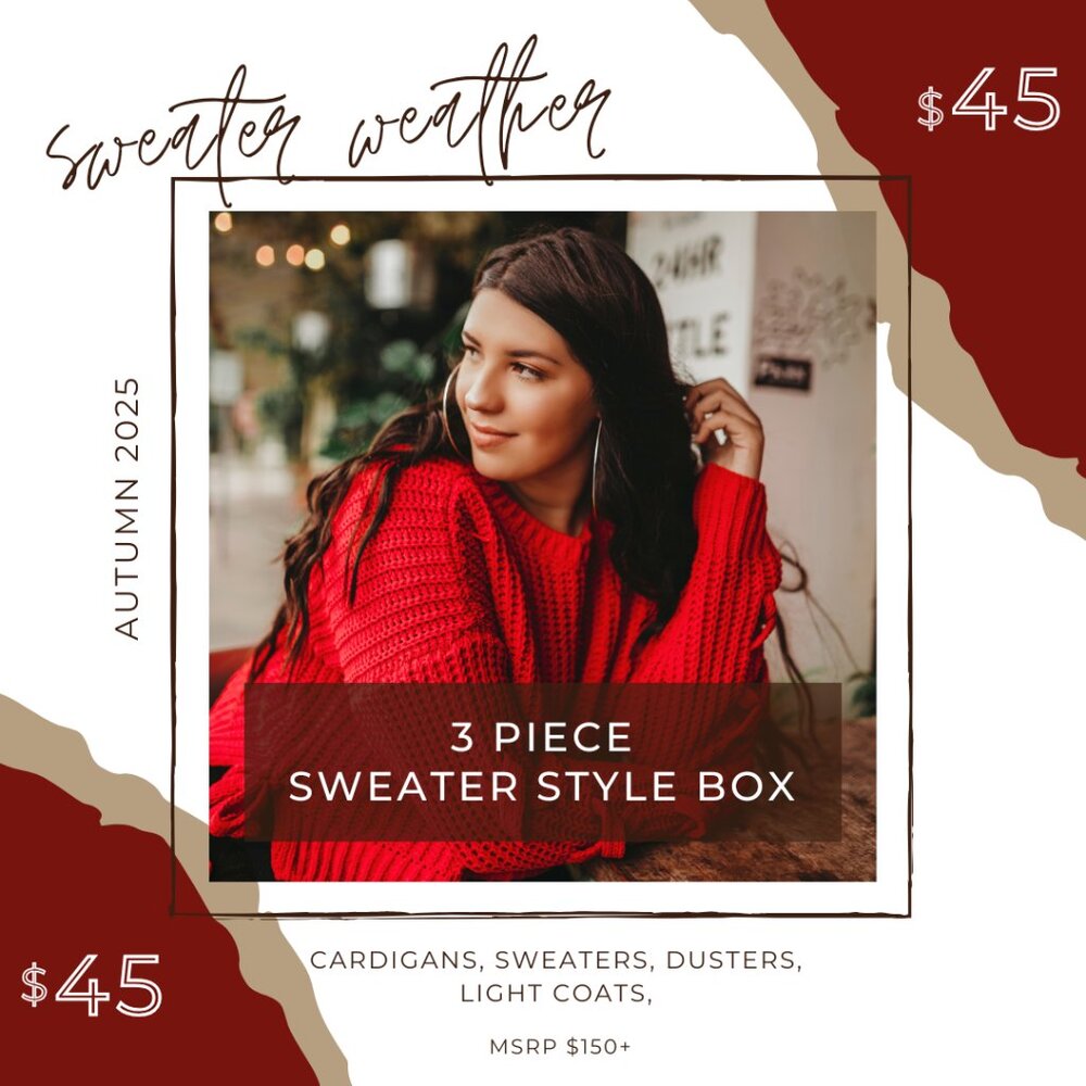 3 SWEATER STYLE BOX Cable Knits, Cashmere, Wool, Cardgians, Dusters & More!